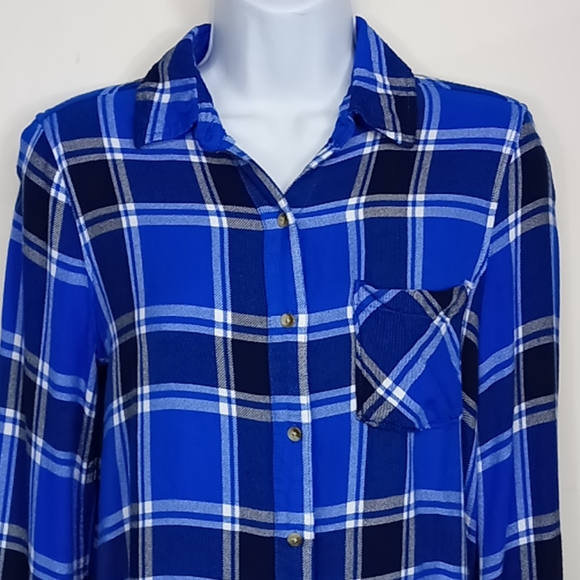 Small Aeropostle Blue Plaid Button down Shirt - Picture 3 of 9